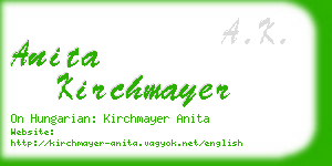 anita kirchmayer business card